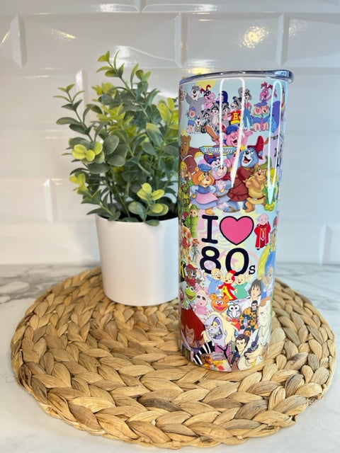 20oz Skinny Tumbler - I Love 80s