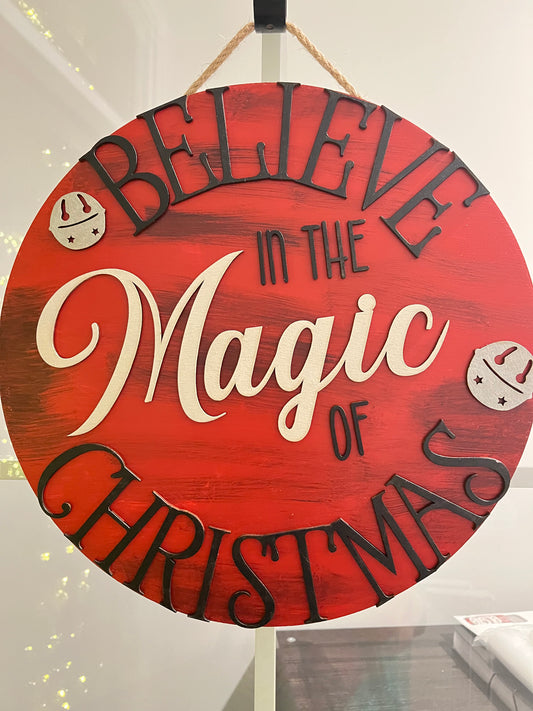 Door Hanger - Believe In The Magic of Christmas