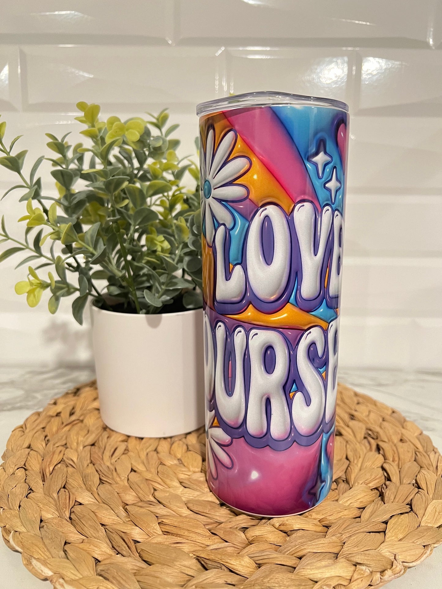 20oz Skinny Tumbler - Love Yourself