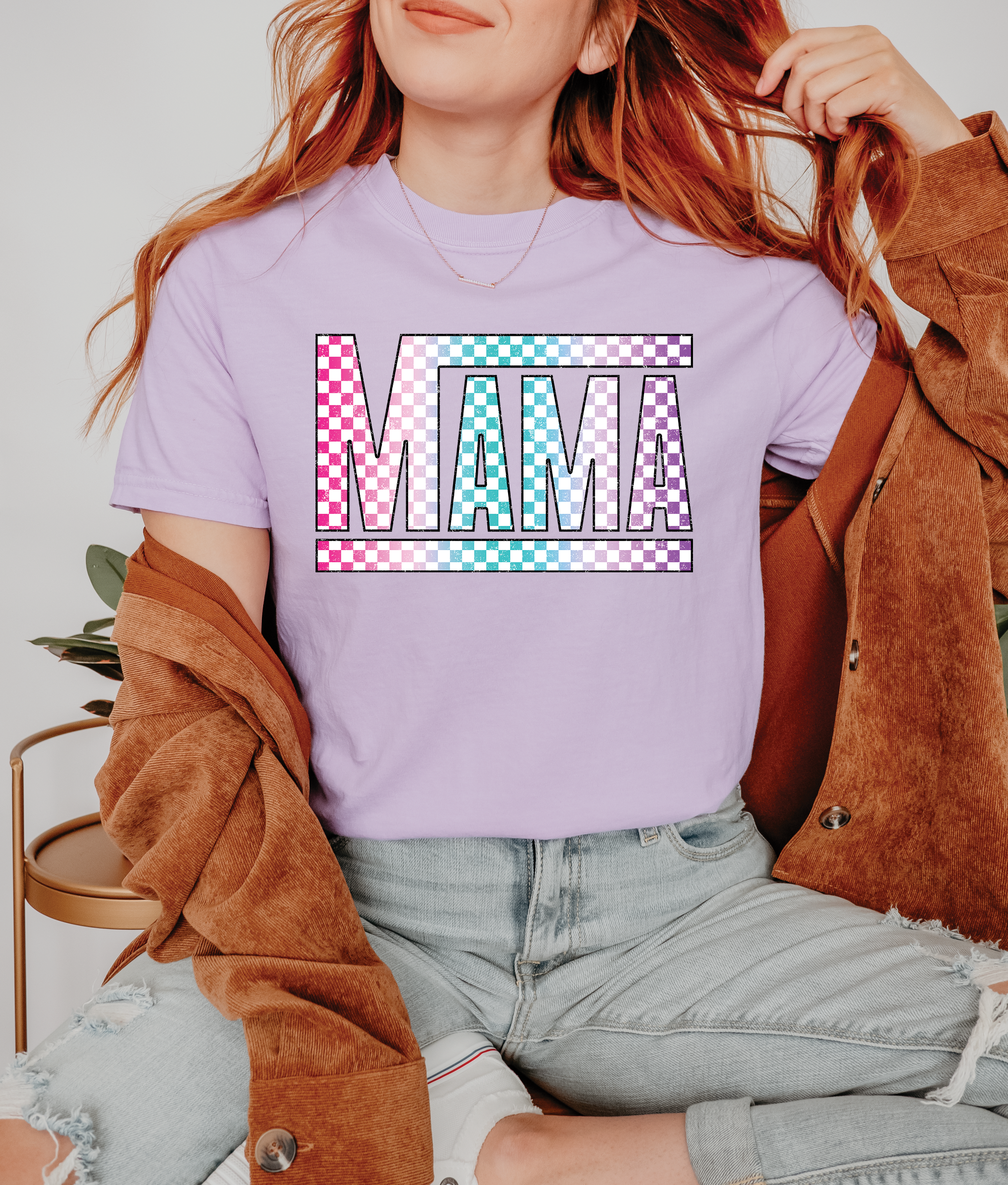 Tees- (Pre-Order) Checkered Mama