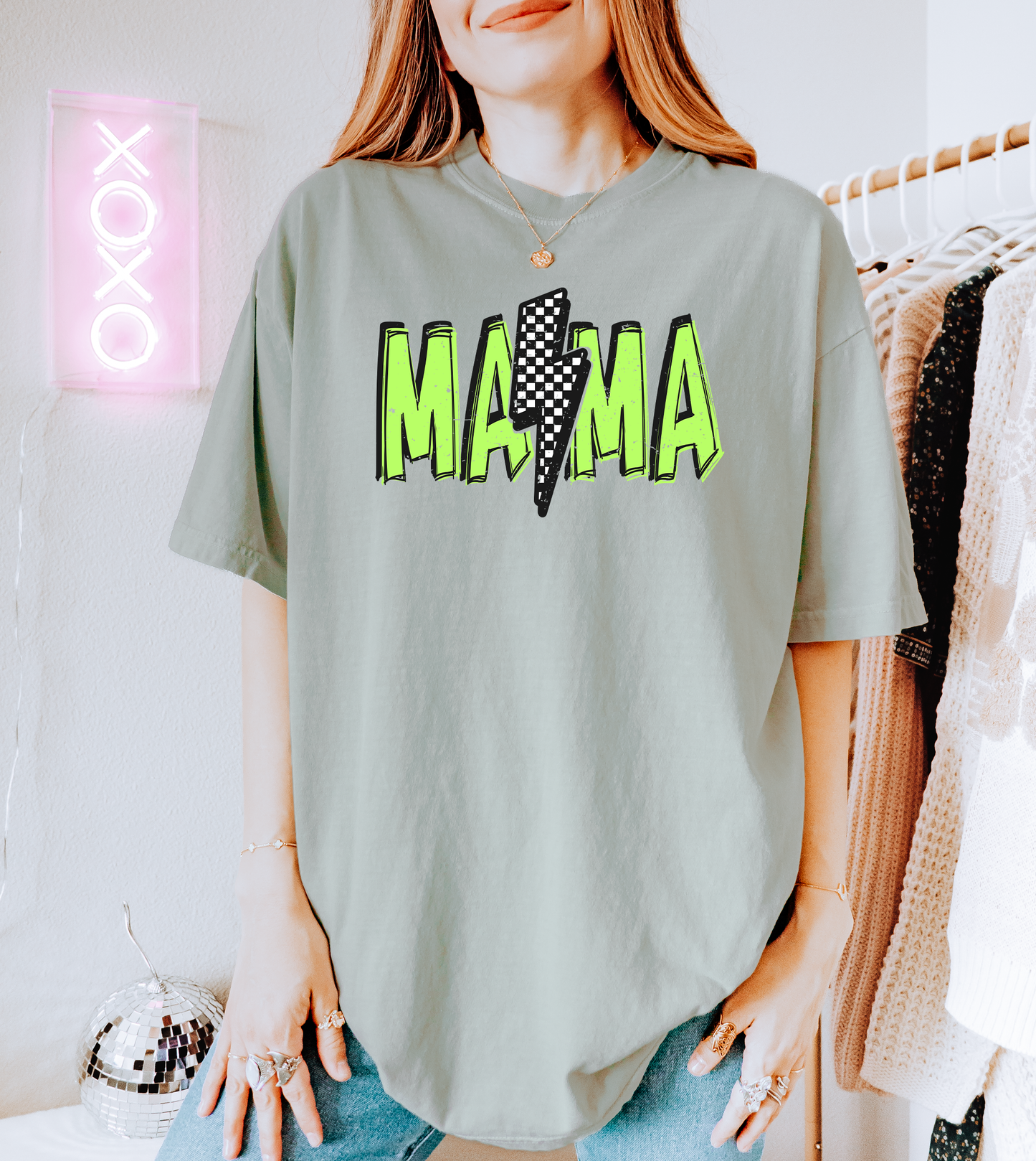 Tees (Pre-Order)- Neon Mama Lightning Bolt