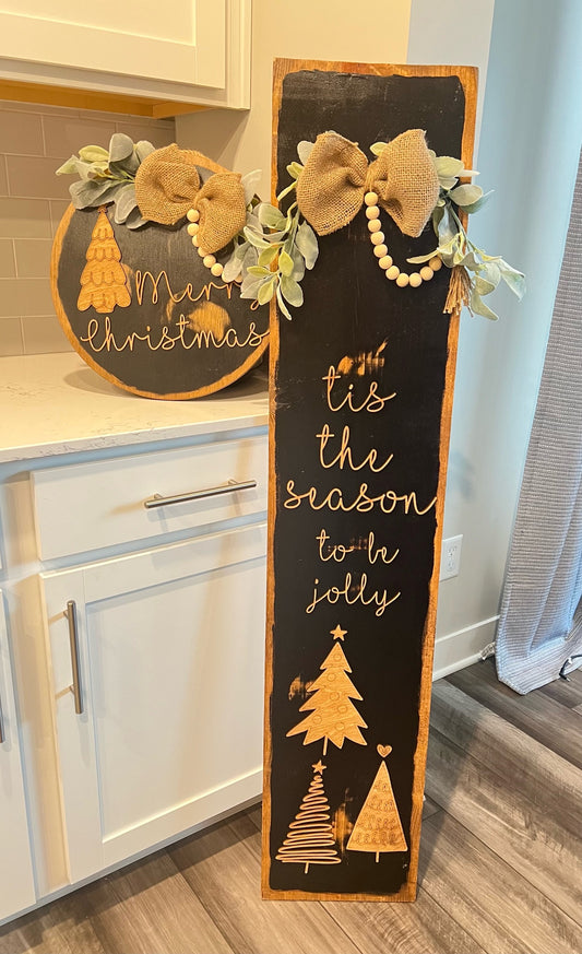 Door Hanger and Leaner Set -'Tis the Season to be Jolly