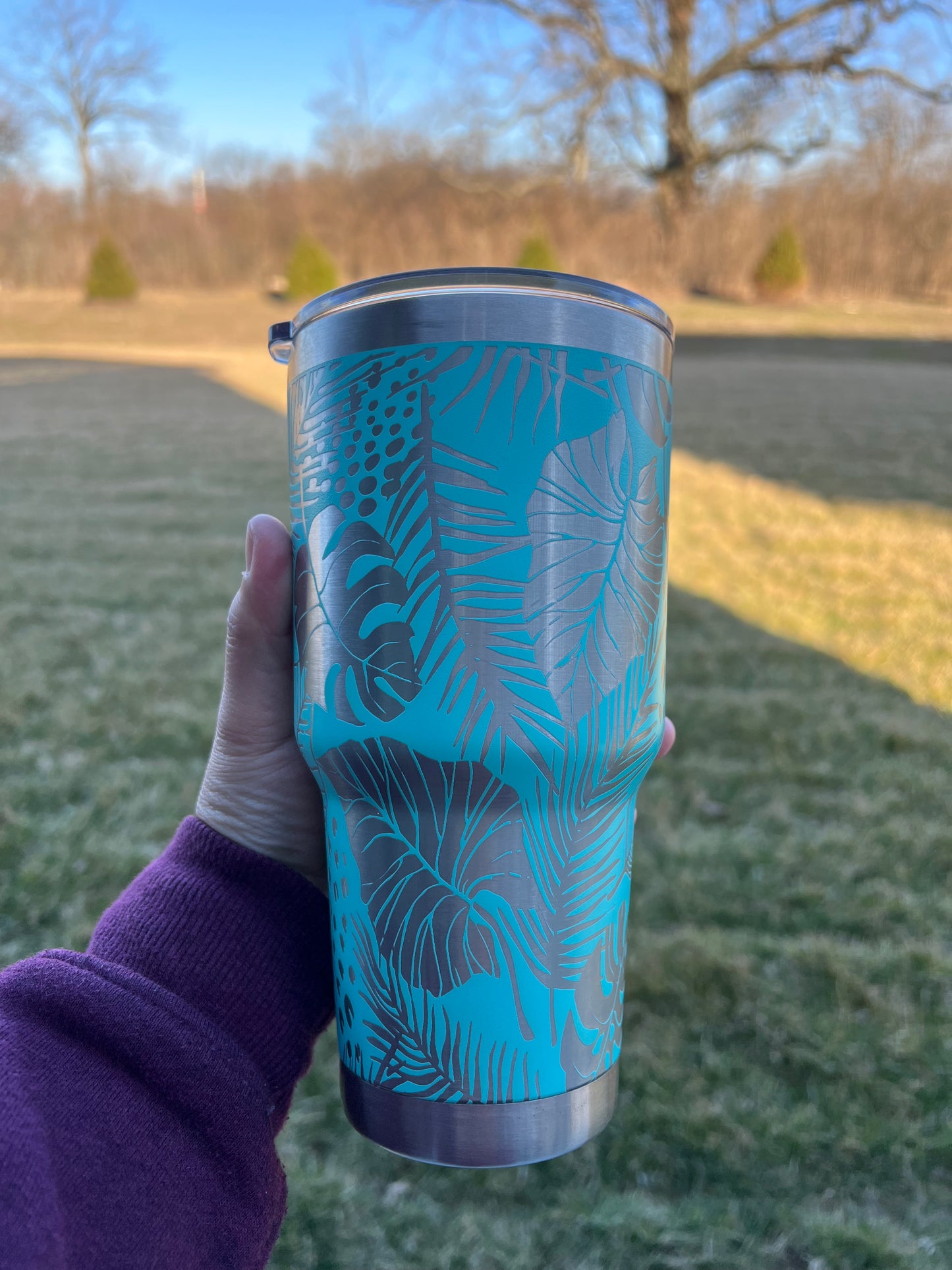 30oz Engraved Tumbler - Tropical