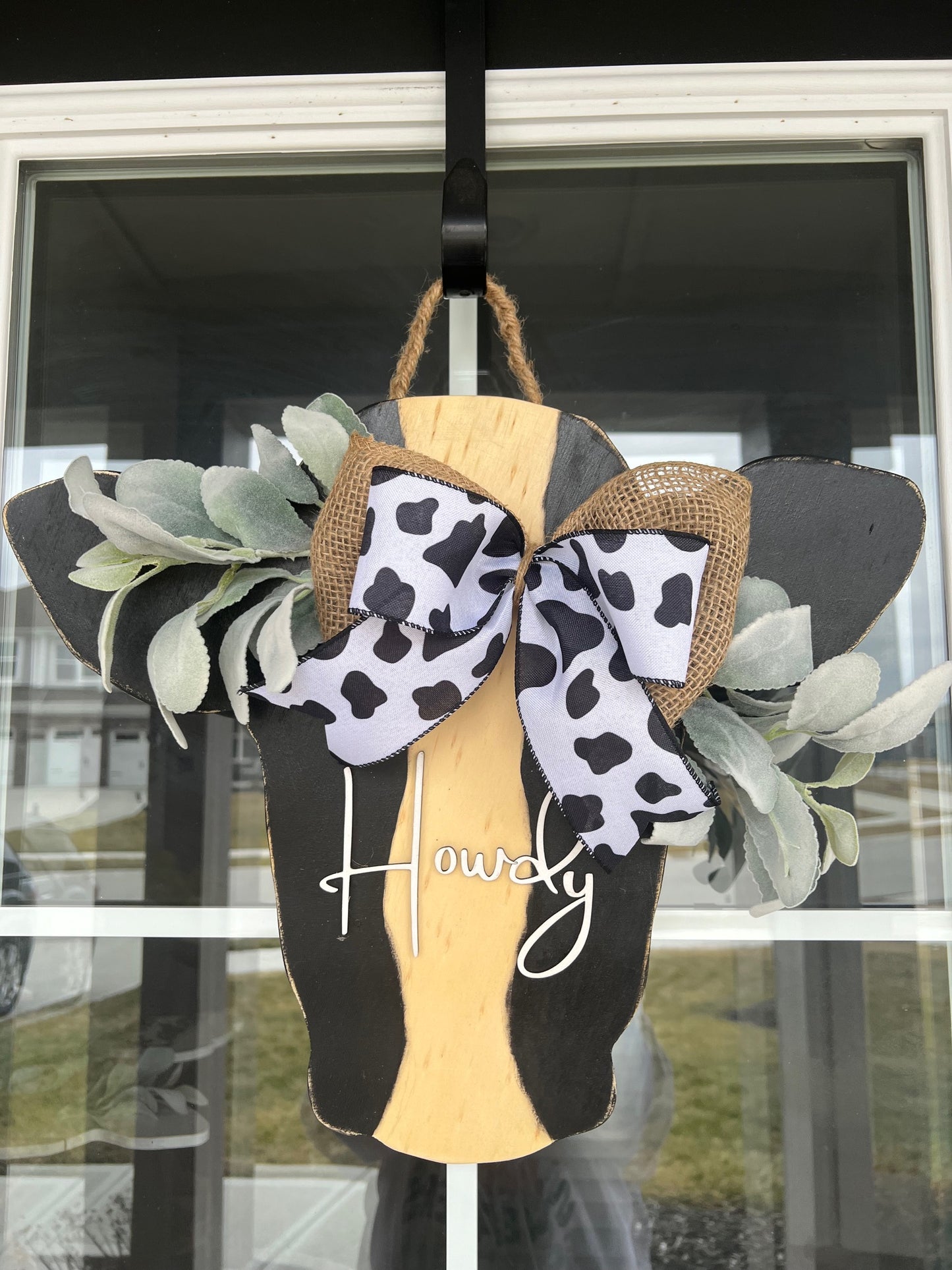 Door Hanger- Cow head- Howdy