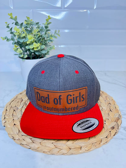 Hats - Dad of Girls Leather Patch Hat