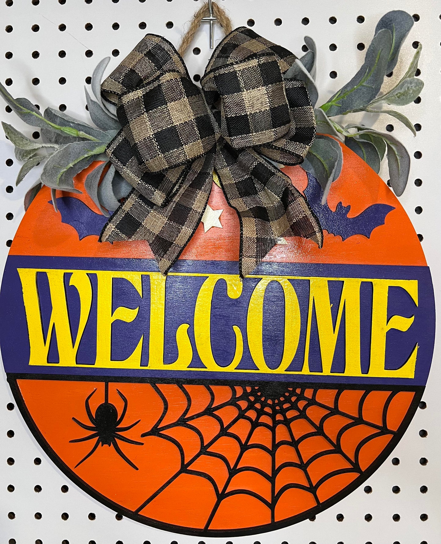 Door Hanger - Halloween w/ Spider Welcome