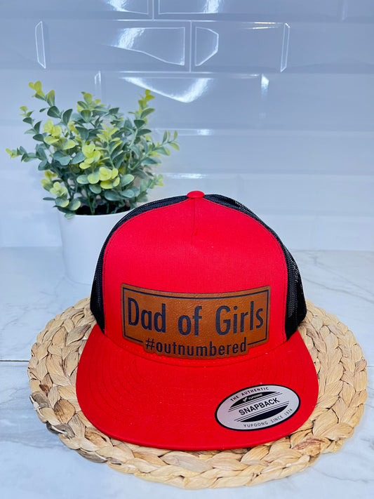 Hats - Dad of Girls Leather Patch Hat